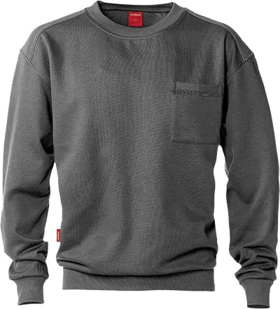 Sweatshirt med lomme MørkeGrå Str. S - 3 XL Kansas