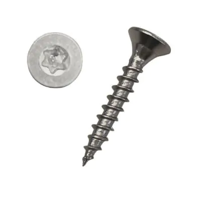 Udendørs spånskruer i syrefast A4 Undersænket hoved torx, Str. 3-6mm